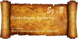 Szekrényes Beatrix névjegykártya